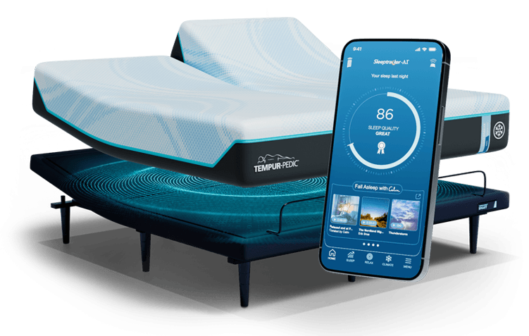 Smart base showing sleep tracker compatibility